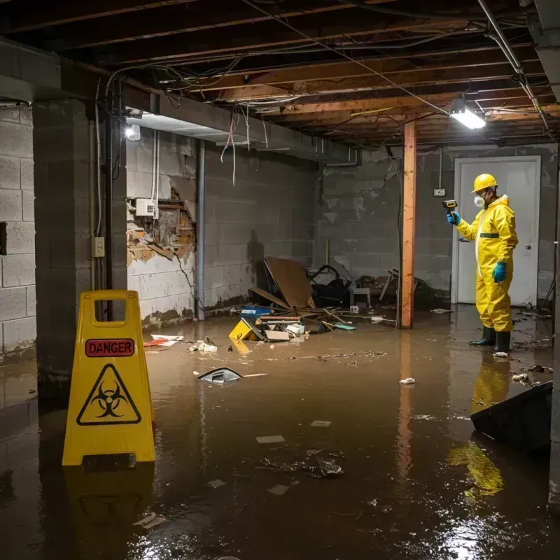 Flooded Basement Electrical Hazard in Washington County, IN Property